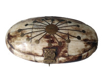 Ancienne Boite à Bijoux en Os et Laiton avec Fermeture en forme de Chouette