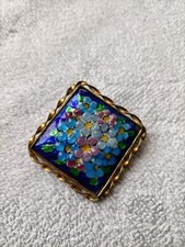 Ancienne broche émaux de Limoges - Vergnolle - Art Déco 