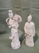Statuettes blanc de Chine couple, art d'Asie