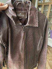 Joli Blouson Cuir Brun Naf Naf Taille S
