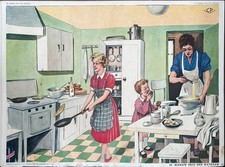 Planche scolaire Rossignol – Jardin public / Maman fait des gâteaux – 56×76