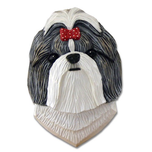 Figurine plaque tête shih - plaque, tzu