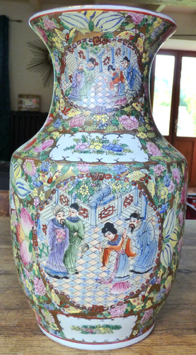 Vase chinois médaillon - vase,