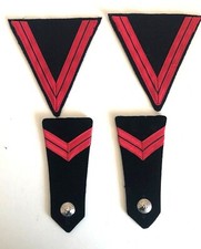 GRADE GALON Epaulette Velours Uniforme SAPEUR POMPIERS France Fourreaux CAPORAL 