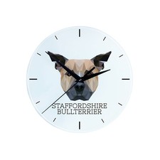 Staffordshire Bull Terrier horloge géométrique Art-Dog