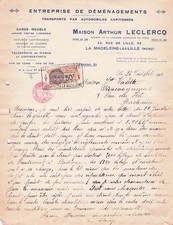 59 NORD LA MADELEINE, demenageur, LECLERCQ 1933 meubles, transport