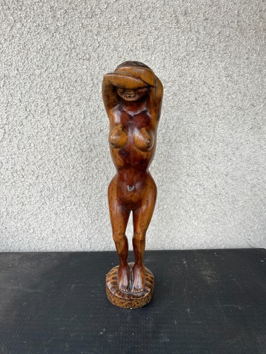 Sculpture bois sculpté - , nu