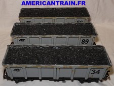 Set de trois wagons de charbon