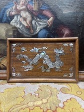Ancien Plateau Marqueterie De