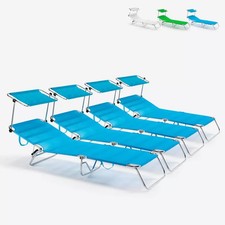 4 transats de plage bain de