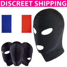 Noire Cagoule En Spandex Bouche Ouverte Masque Fetish Domination Soumission BDSM