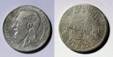 Pièce Belge de 2 Francs argent 1866 - Léopold II