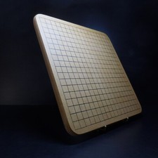 N9497 Planche damier jeu de go bois marron carré Asie Chine vintage art déco