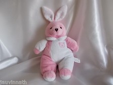 Doudou lapin rose et blanc