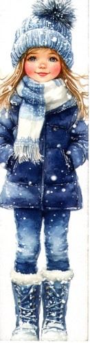 Marque page noël - noël/hiver, fille