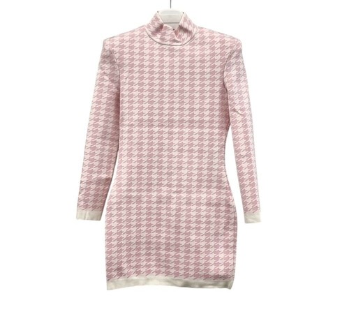 Balmain robe maille col - en, à