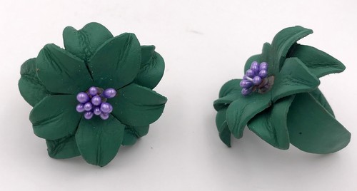 Bague réglable cuir fleur - en,