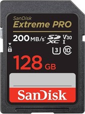 Carte Mémoire SD 128 Go / Gb SanDisk Extreme PRO SDXC UHS-I Classe 10 V30 