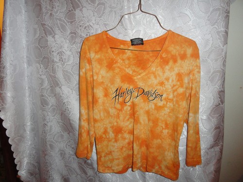 Woman orange tie - dyed, long