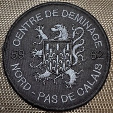 ECUSSON PATCH CENTRE DE DÉMINAGE NORD 59 PAS DE CALAIS 62 (ÉCU 77) RARE !!