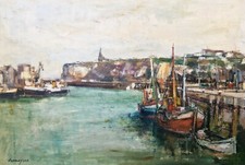 Marcel Cramoysan - Le Port de Dieppe huile sur toile