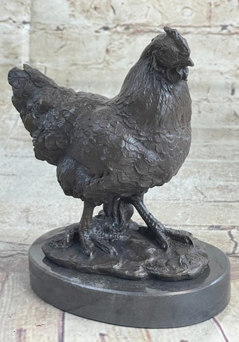 Vieux fonte bronze coq - coq, statue