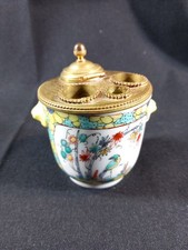 Encrier porcelaine bronze - encrier,