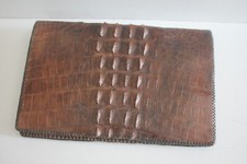 pochette vintage croco véritable fermé: 24 x 15 cm environ