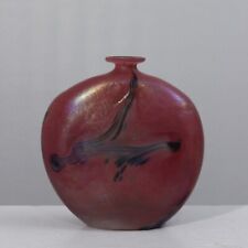 Michèle Luzoro à Biot vase lentille verre irisé 1984