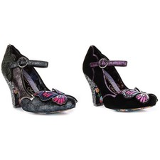 IRREGULAR CHOICE Papillon de Nuit To A Flamme Sparkle Hi Talon Noir Mauve Femmes
