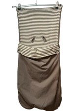 Cocoon chancelière tissu taupe , intérieur taupe rayé blanc bébé 87 cm