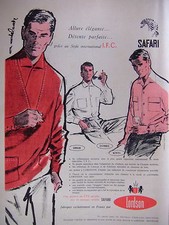 PUBLICITÉ 1960 LORDSON SAFARI STYLE INTERNATIONAL CHEMISE ALLURE ÉLÉGANTE