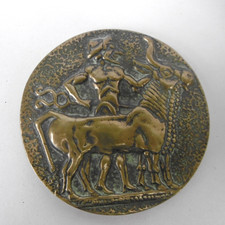 grosse medaille bronze comemoration betail viande copie hermes tetadrachme