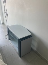 meuble tv gris 90x45x60 assiette pivotante roulettes