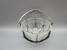 Confiturier ancien en métal argenté et cristal