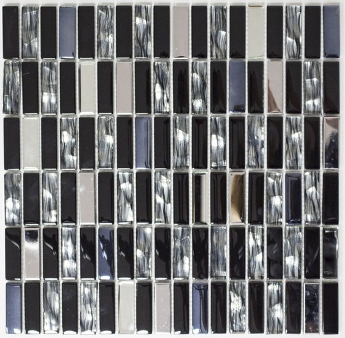 Mosaïque carreau inox verre