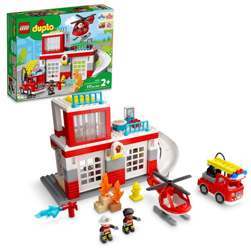 Lego duplo fire station - fire, &