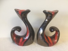 PAIRE DE BOUGEOIRS CERAMIQUE -