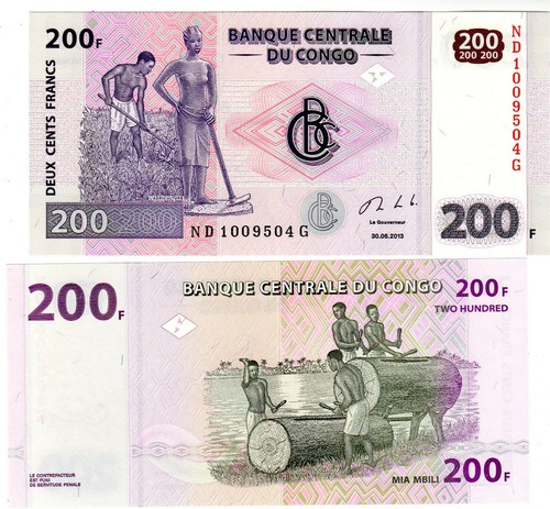 Congo afrique billet 200 - afrique,