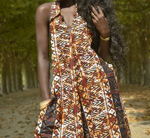 Robe longue col chemise - col, 36