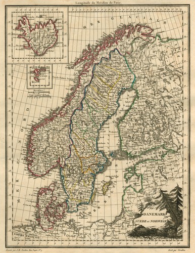 Scandinavie carte ancienne - carte,