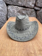 N.1 Ancien Chapeau en Cuir  Où Autre Déco Cow-Boy