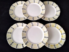 6 Assiettes plates faïence de