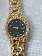 Montre Quartz Life Long pour femmes couleur pépite d'or Vintage 1980