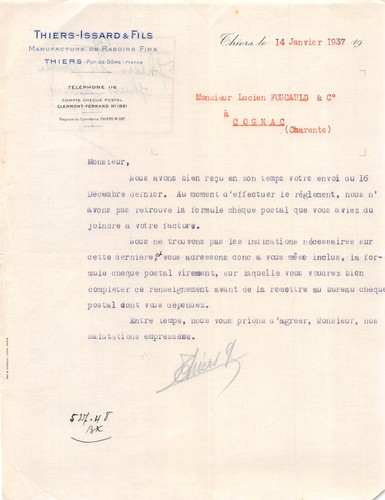 1937 manufacture rasoirs - manufacture,