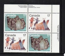 CANADA 1979 #835-836 UR 17¢ Stamp INUIT SHELTER & COMMUNITY Plate Block MNH