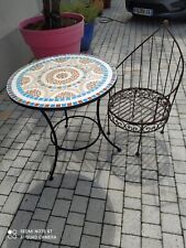 Table fer plateau mosaique 