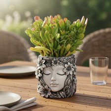 Pot fleurs visage femme - pot,