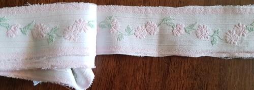 Ruban ancien coton brodé - ancien,