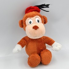 Doudou peluche singe marron chapeau rouge WALYGATORPARC - 35829